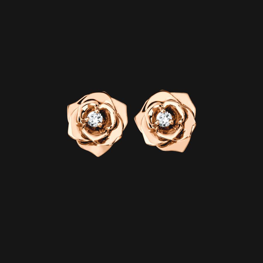 Aretes de flor sólida de 18k